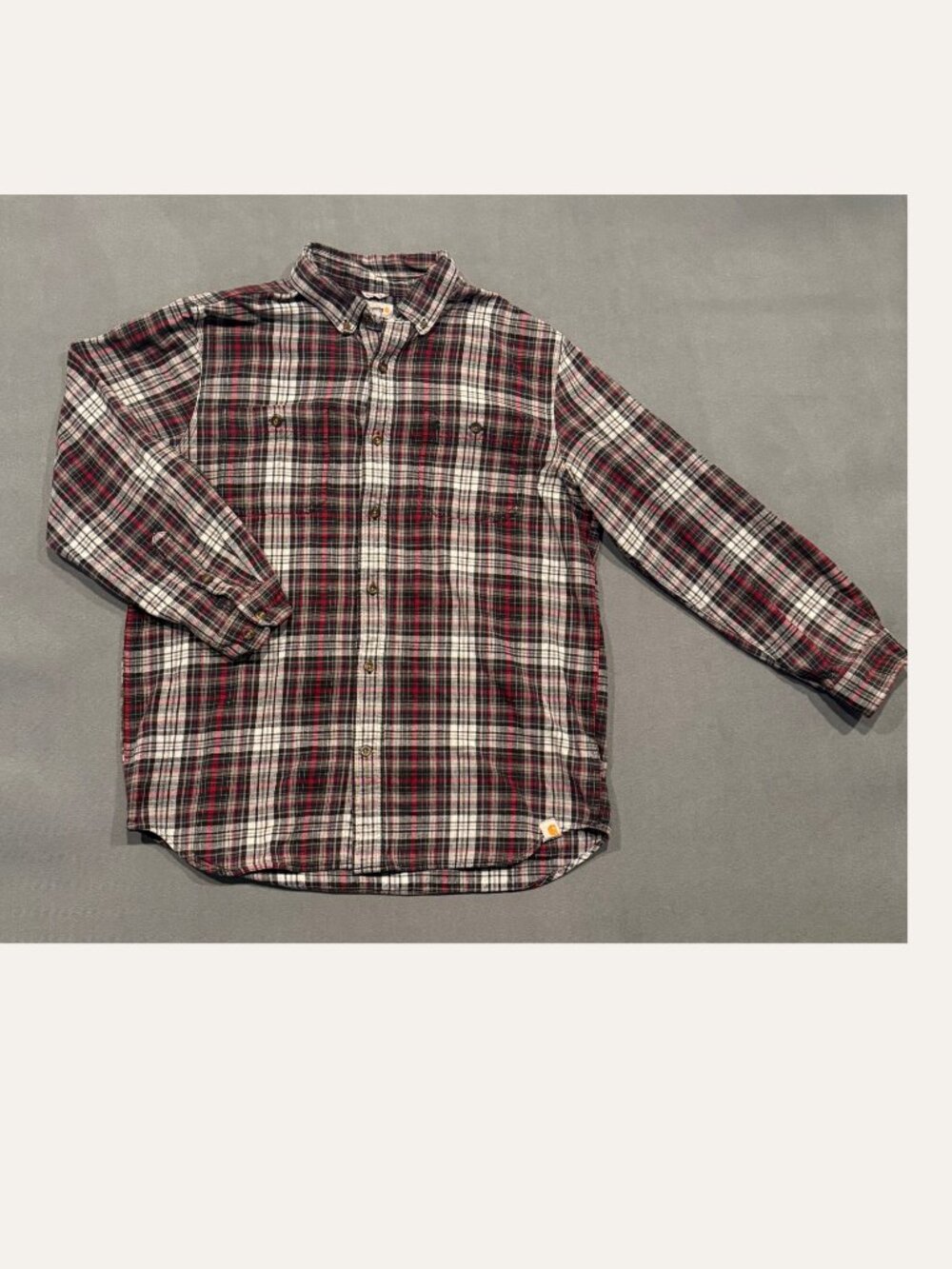 Carhartt Trumbull 100597 Plaid Flannel Shirt Men's L Relaxed Fit
